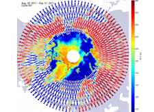 Brightness temperature in the northern hemisphere