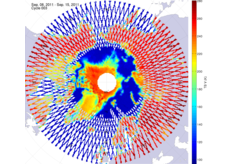 Brightness temperature in the northern hemisphere