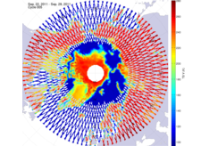 Brightness temperature in the northern hemisphere