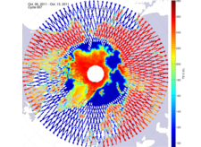 Brightness temperature in the northern hemisphere