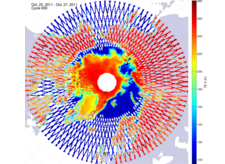 Brightness temperature in the northern hemisphere