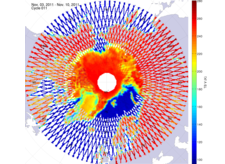 Brightness temperature in the northern hemisphere