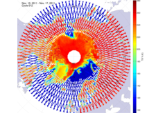 Brightness temperature in the northern hemisphere