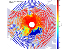 Brightness temperature in the northern hemisphere
