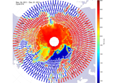 Brightness temperature in the northern hemisphere