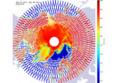 Brightness temperature in the northern hemisphere