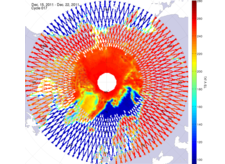 Brightness temperature in the northern hemisphere