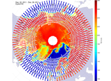 Brightness temperature in the northern hemisphere