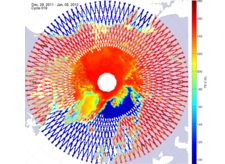 Brightness temperature in the northern hemisphere