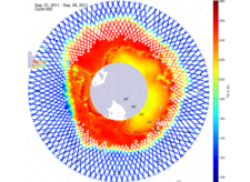 Brightness temperature in the southern hemisphere