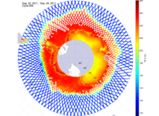 Brightness temperature in the southern hemisphere