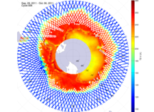 Brightness temperature in the southern hemisphere