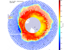 Brightness temperature in the southern hemisphere