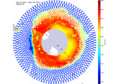 Brightness temperature in the southern hemisphere