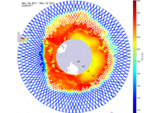 Brightness temperature in the southern hemisphere