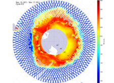 Brightness temperature in the southern hemisphere