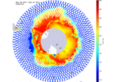 Brightness temperature in the southern hemisphere