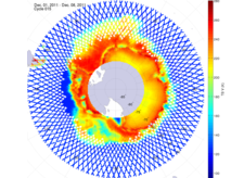 Brightness temperature in the southern hemisphere