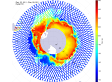 Brightness temperature in the southern hemisphere