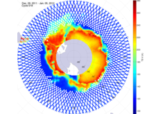Brightness temperature in the southern hemisphere