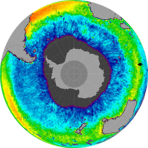 Sea surface salinity in the Southern Hemisphere, June 2015