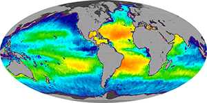 Global sea surface salinity, March 2013
