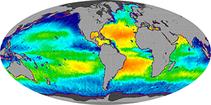 Global sea surface salinity, May 2013