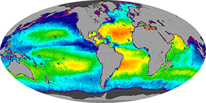 Global sea surface salinity, October 2013