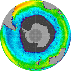 Sea surface salinity in the Southern Hemisphere, October 2014