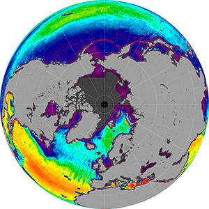 Sea surface salinity in the Northern Hemisphere, September 2013