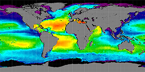 Global sea surface salinity, 2011