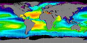 Global sea surface salinity, Autumn 2011-2014