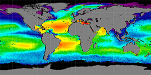 Global sea surface salinity, December 2011-2014