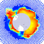 Brightness temperature at the south pole