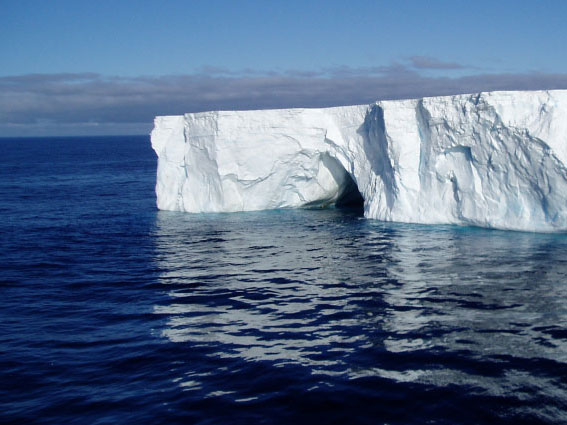 Melting of glaciers and icebergs