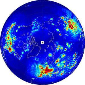 Global scatterometer percent rfi, March 2012