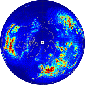 Global scatterometer percent rfi, March 2013
