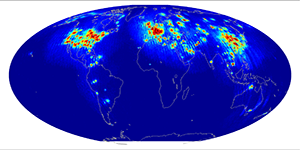 Global scatterometer percent rfi, August 2013