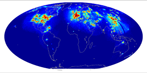 Global scatterometer percent rfi, December 2013
