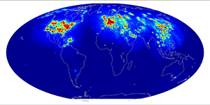 Global scatterometer percent rfi, October 2014