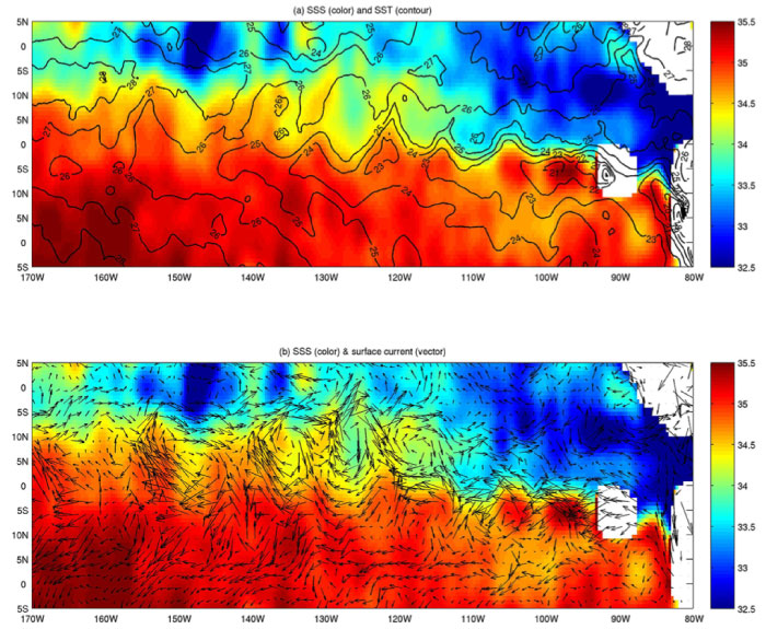 Aquarius-derived sea surface salinity on December 18, 2011
