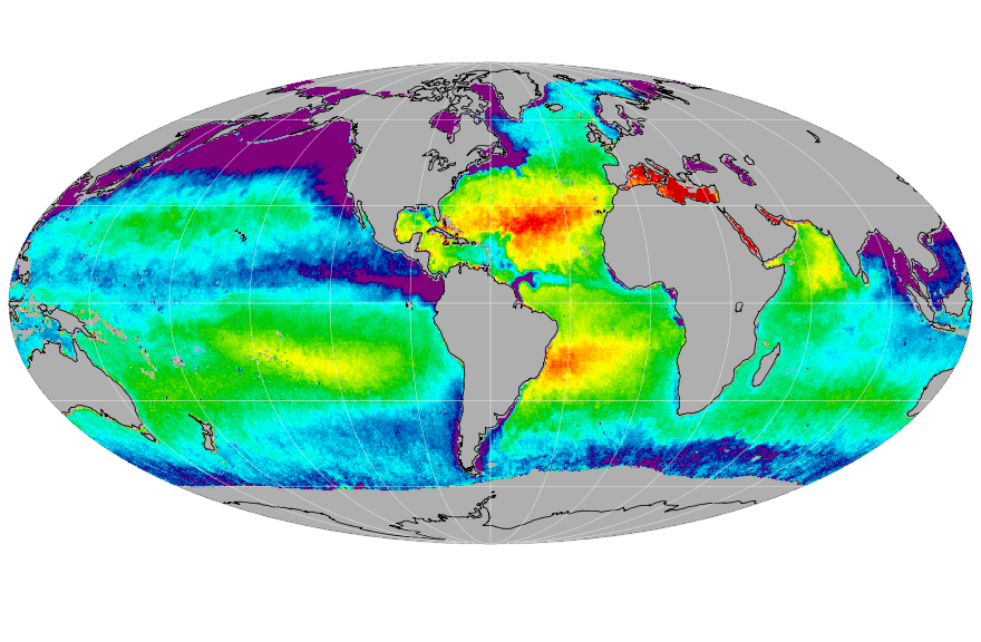 Sea surface salinity, September 2015