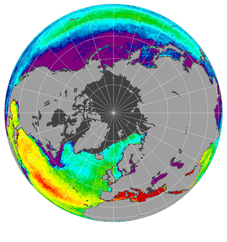 Sea surface salinity, June 2015
